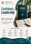 Confident Leadership Learner Guide Template | Editable Leadership Development Workbook for Emerging Leaders & Managers