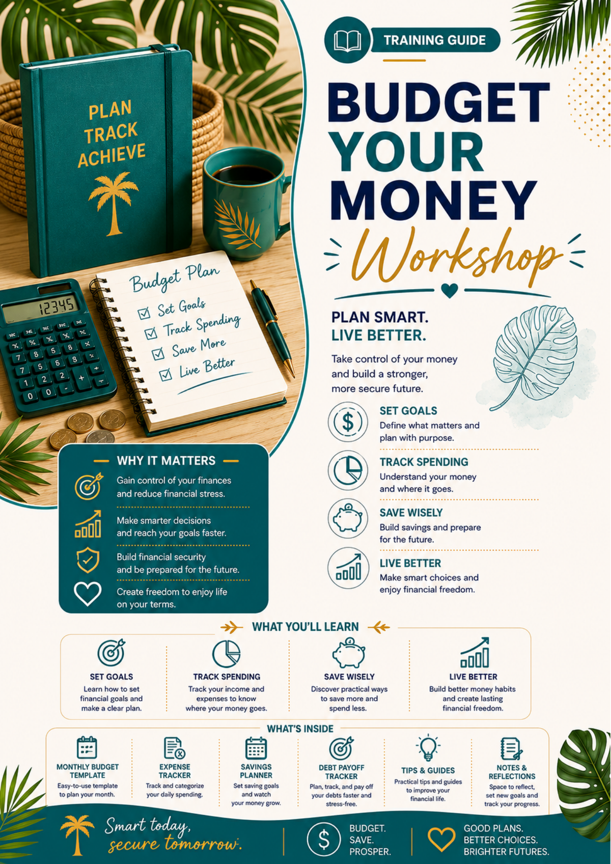 Budgeting Workshop Learner Guide Template | Editable Personal Finance & Money Management Training Workbook