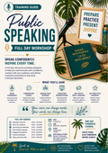 Public Speaking Learner Guide Template | Editable 6-Hour Public Speaking & Presentation Skills Workshop Workbook