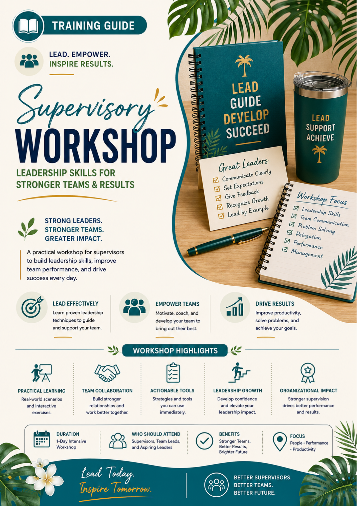Supervisory Workshop Training Guide | Leadership, Team Management & Supervisor Skills Workbook