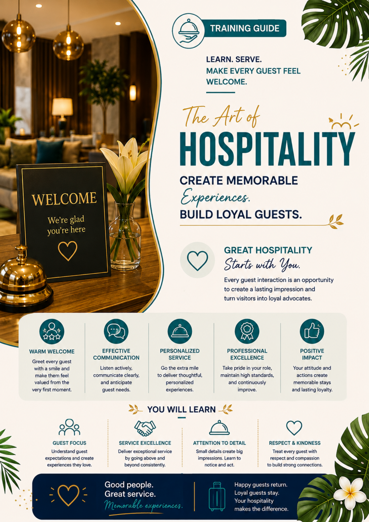 Hospitality Learner’s Guide Template | Hospitality Training Workbook for Customer Service & Guest Experience